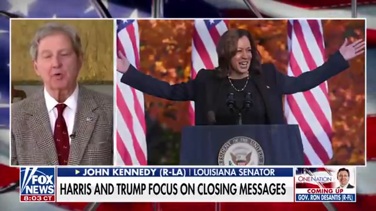 Sen. John Kennedy wonders whether a polygraph test would 'explode' if Kamala Harris walked by