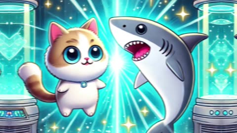 cat + Shark ?? #fyp #videoshort #videoviral #video #viralshorts #animation #AI #FIKSI #KIDS #FUNNY