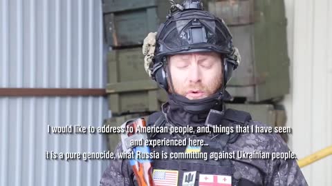 A US-born volunteer of Georgian origin named Alexo calls on American compatriots