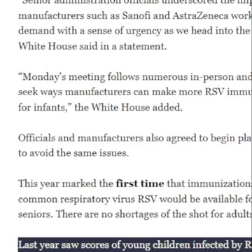 Mystery "White Lung Syndrome" Might Be A Marketing Campaign For RSV Vaccination of Children