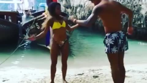 dance in beach