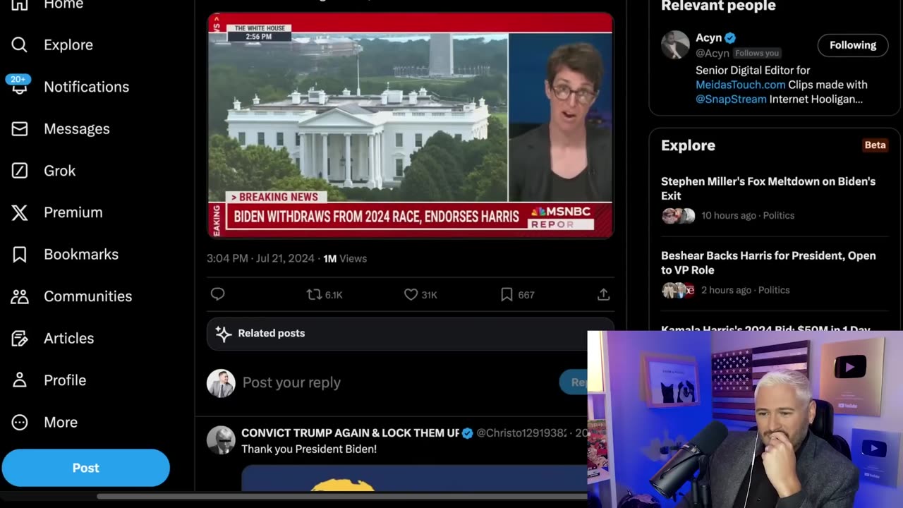 CNN Host CRIES, Maddow In DISBELIEF Over Biden Dropping Out _ The Kyle Kulinski Show