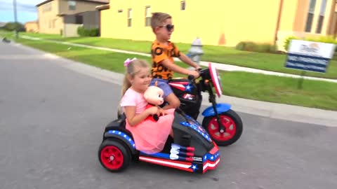 Diana and Funny toy dog