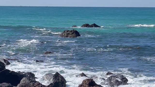 Video taken as he walked through the waves.