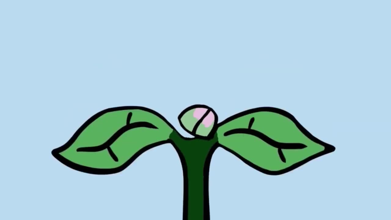 [Animation] One plant just blowing in a strong wind.