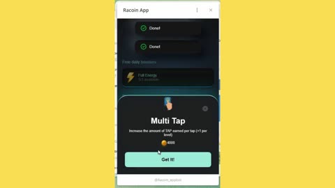 BIG MINING MINI APP TELEGRAM BOT RACOIN APP