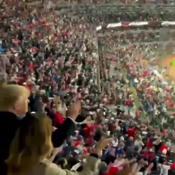 Donald Trump doing the Tomahawk chop