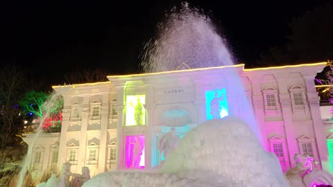 Giant ice fountain.