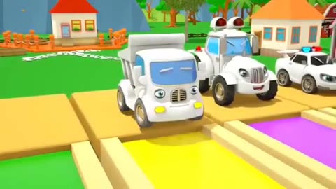 The colours song - learn colours withs friends on wheels and little cars