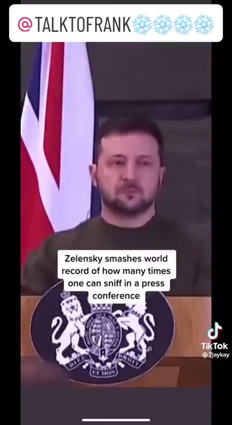 Poor Zelensky has a nasty cold or even Covid…… 👀