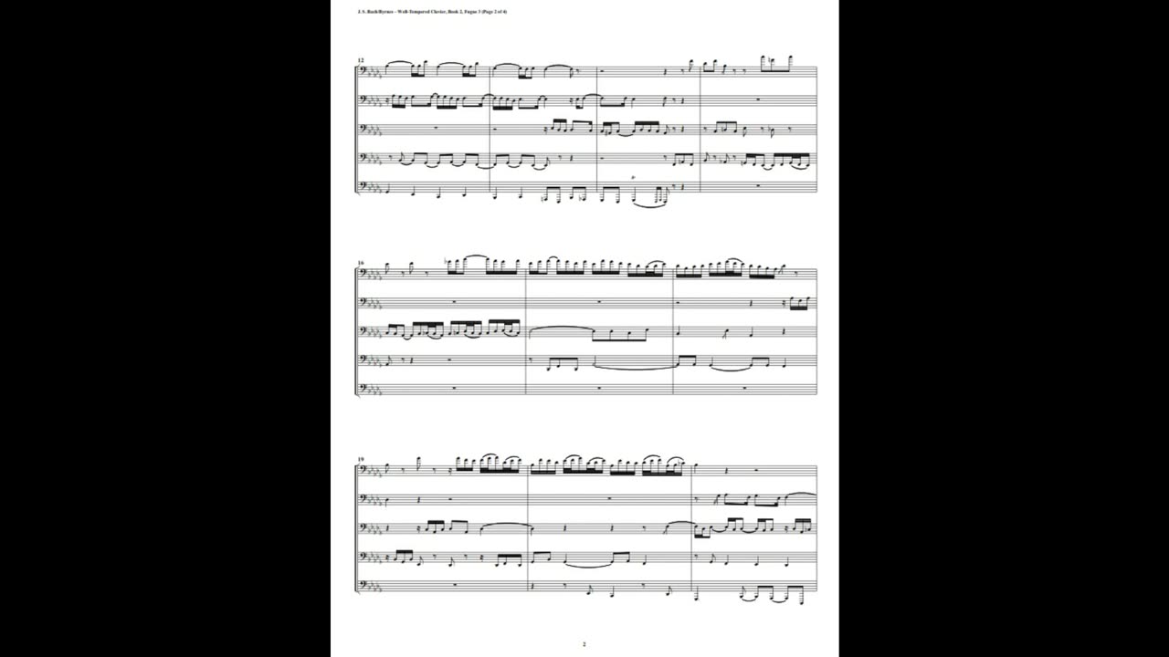 J.S. Bach - Well-Tempered Clavier: Part 2 - Fugue 03 (Euphonium-Tuba Quartet)