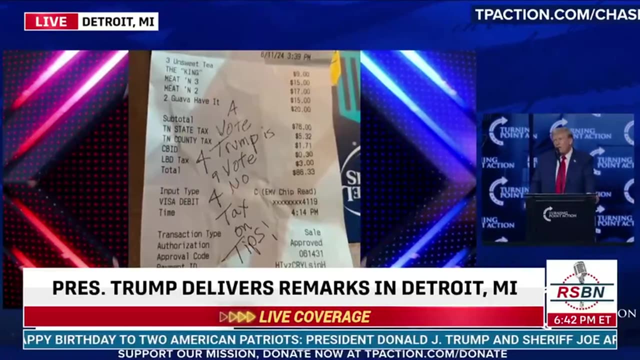 Trump: No taxes on tips, None