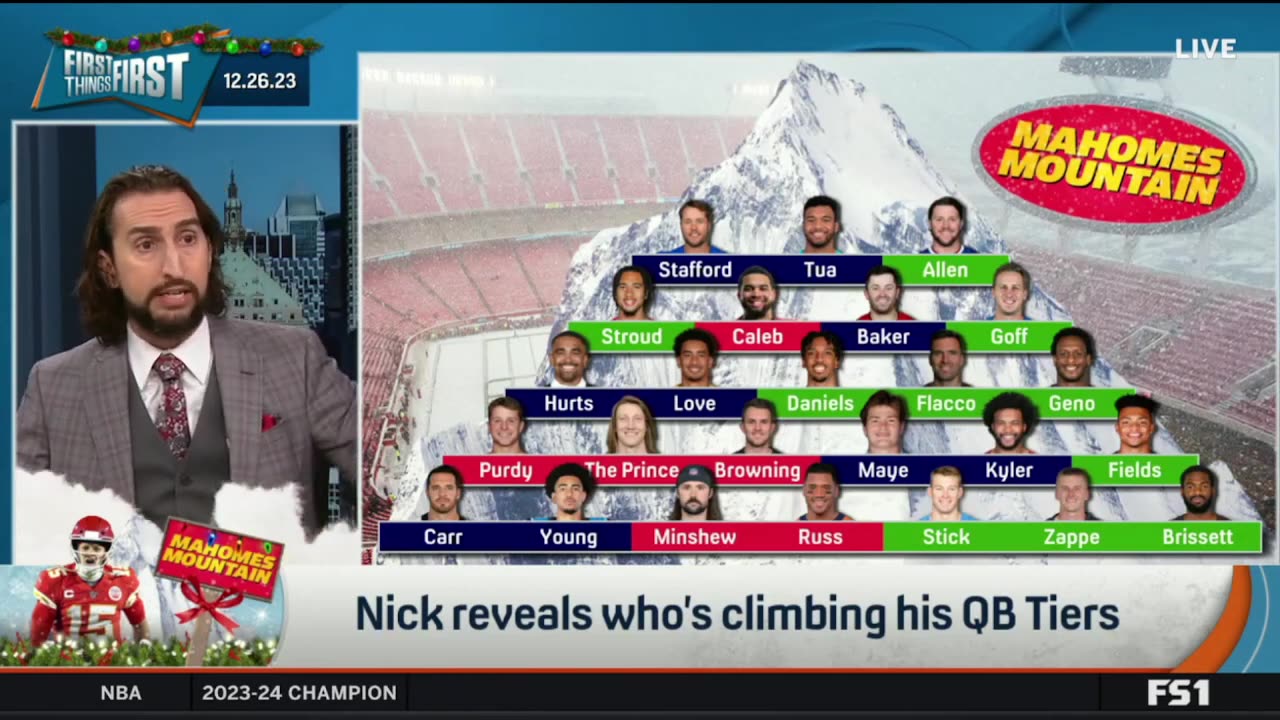 FIRST THINGS FIRST Nick Wright reveals who's climbing his QB Tiers