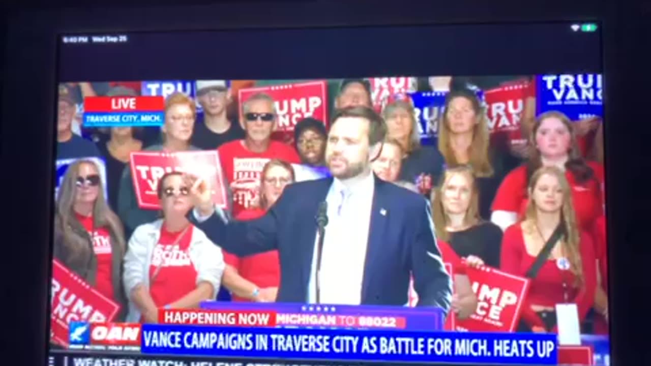 OANN Vance campaigns in traverse city as battle for Michigan heats up Wednesday 06:48 PM