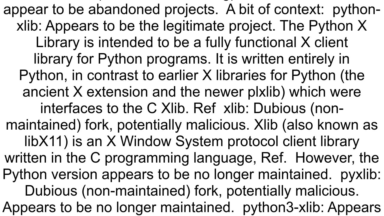 What is the difference between pythonxlib python3xlib pyxlib and xlib in Python3