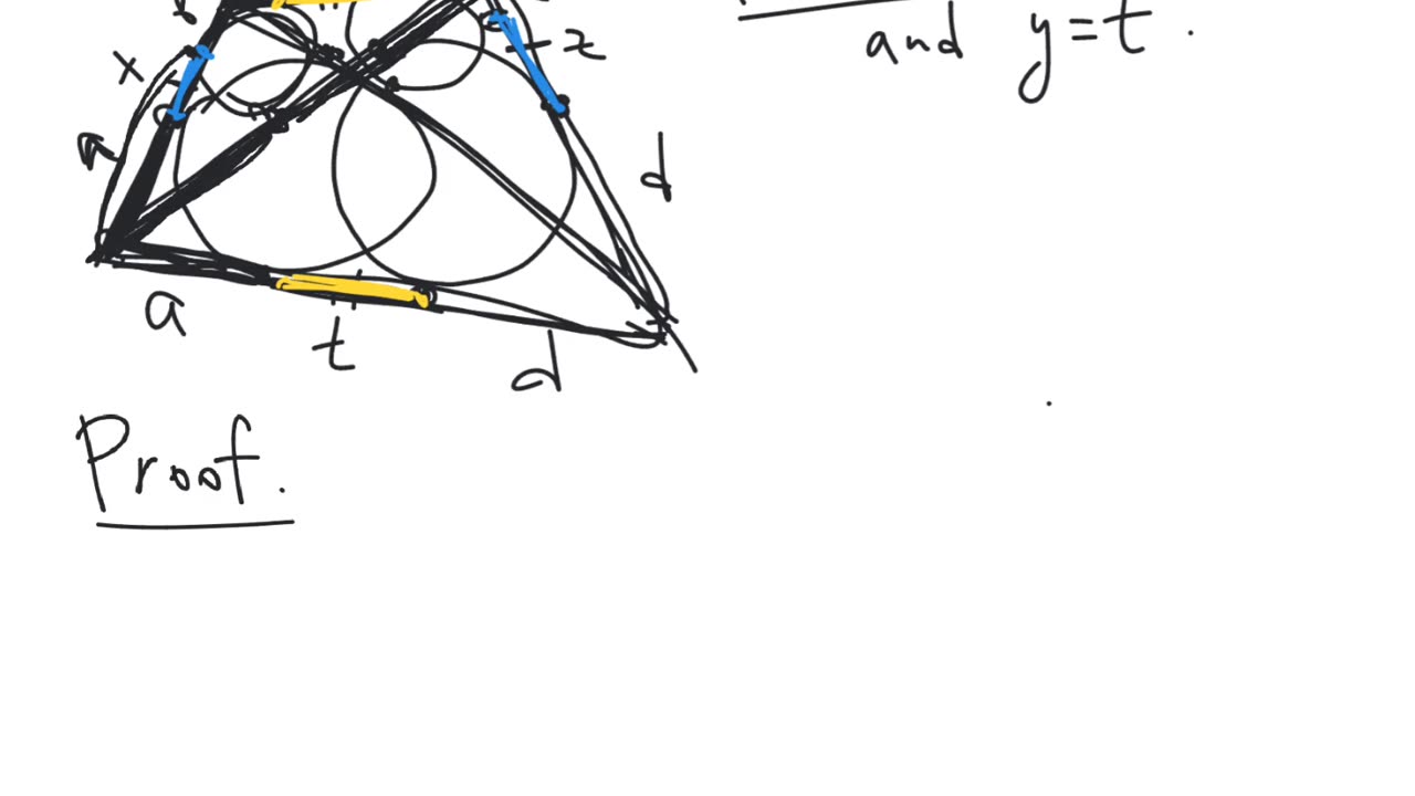 Segments between tangency points on opposite sides of a quadrilateral | geometry | intermediate