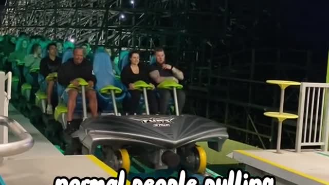 onormal people pulling their restraintdown as far as