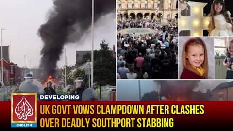 UK Govt Vows Clampdown After Clashes Over Deadly Southport Stabbing | AljazairNews