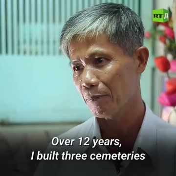 A Vietnamese man buries aborted children