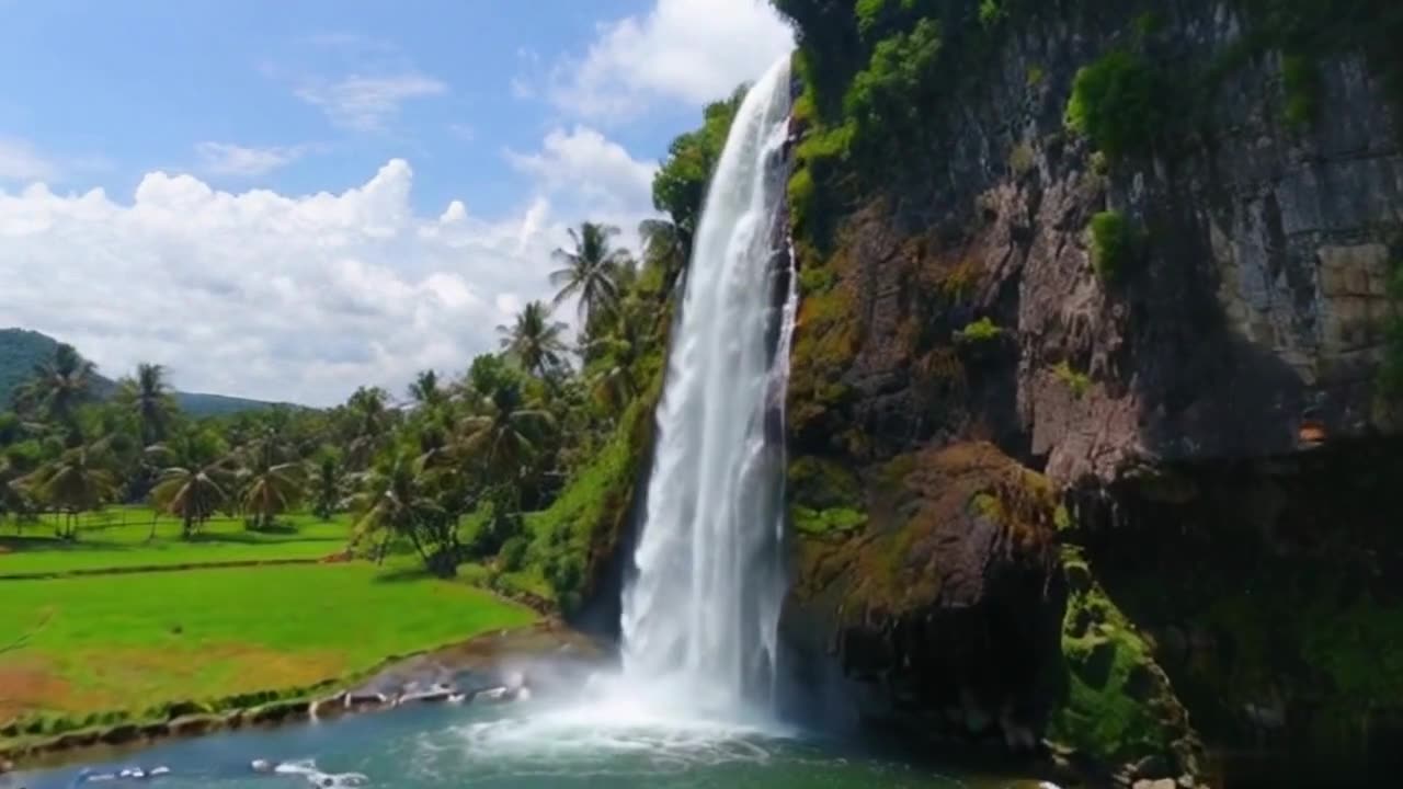 Beautiful Waterfall in the Village