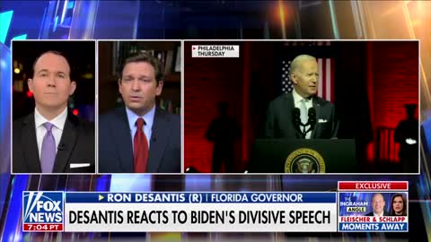 Desantis' opinion of Biden's Philadelphia speech