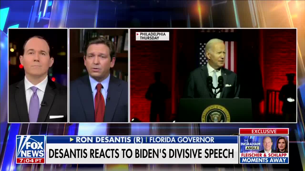 Desantis' opinion of Biden's Philadelphia speech