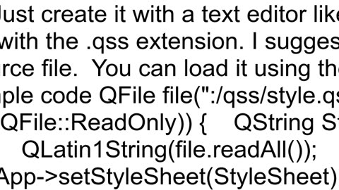 How do I create a QSS file in my project folder