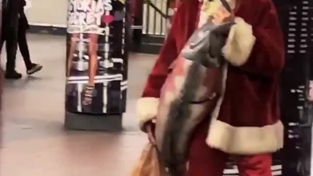 Old man santa suite subway station