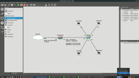 Probar pfSense y VLANs con GNS3