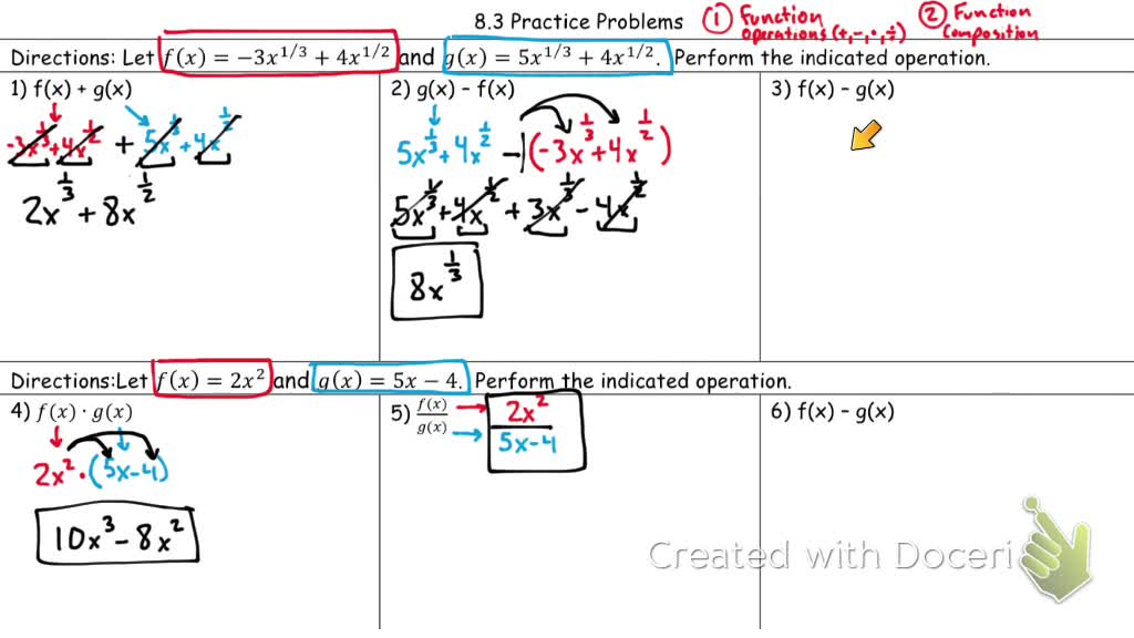 Function operations