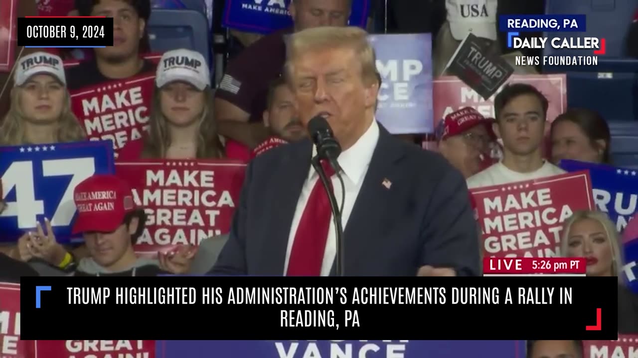 Trump Highlighted His Administration's Achievements During A Rally In Reading, PA