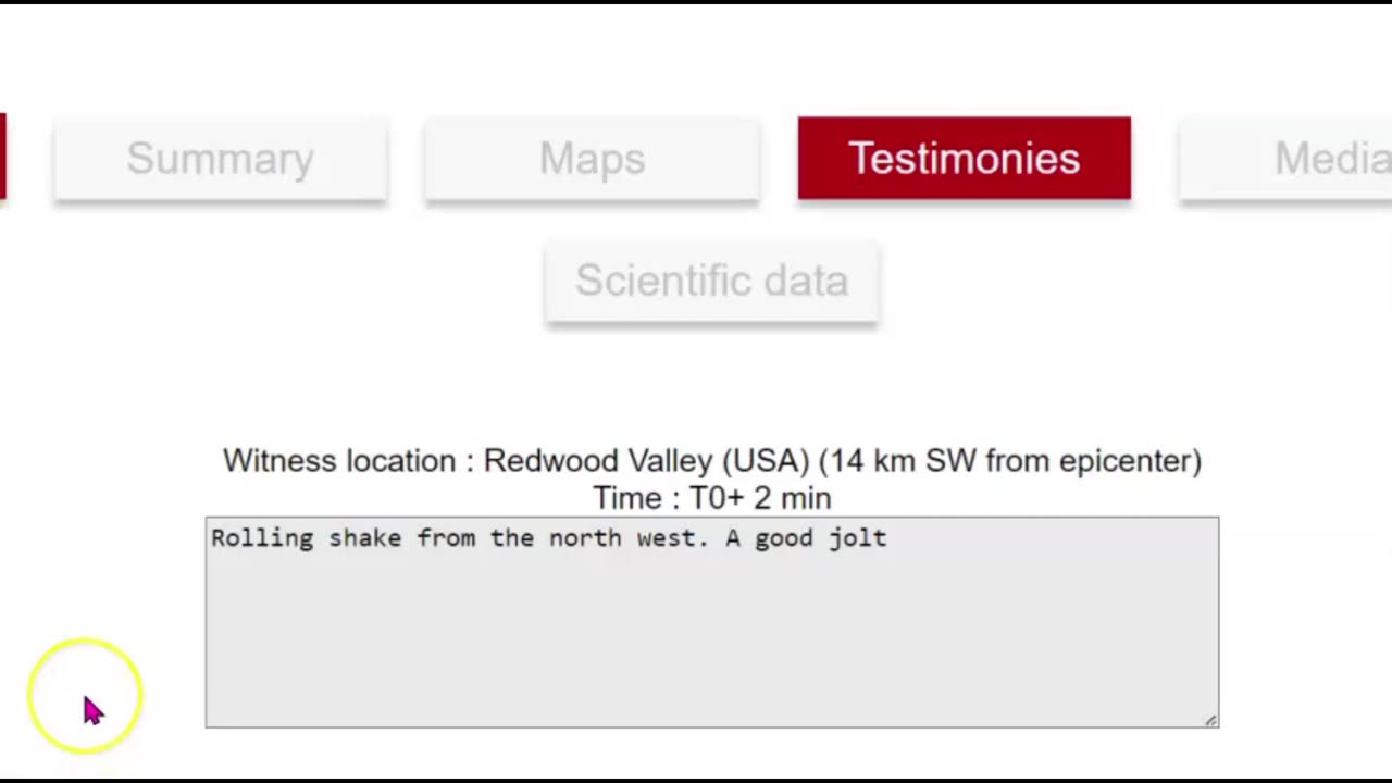 Earthquake Potter Valley, Redwood Valley M 3.5, North of Clearlake, CA