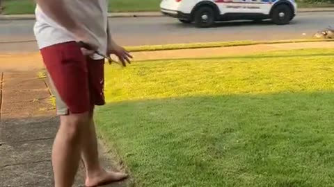 Man accidentally hits cop with a golf ball!