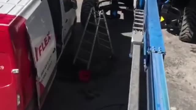 You'll be using it later, blown hydraulic hose.