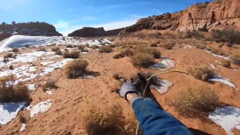 Roping Wild Burros On Navajo Reservation-