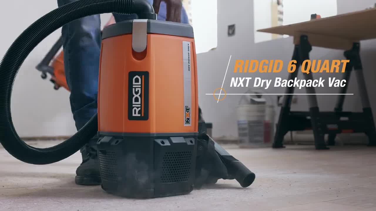 RIDGID? 6 Quart NXT Dry Backpack Vac