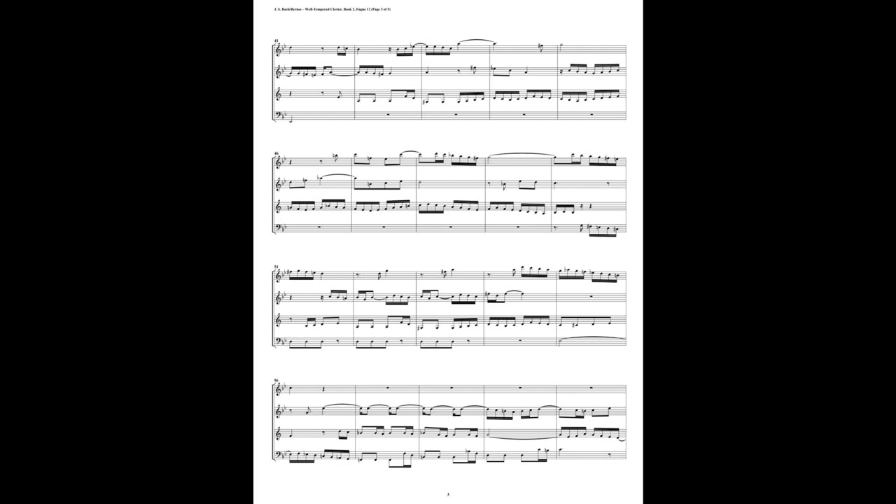 J.S. Bach - Well-Tempered Clavier: Part 2 - Fugue 12 (Woodwind Quartet)