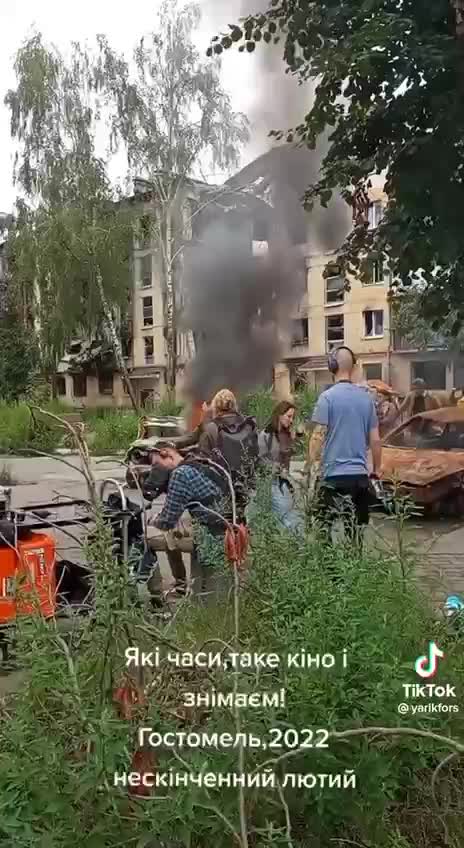 In Gostomel, the directors of the Kyiv regime are filming a staged video