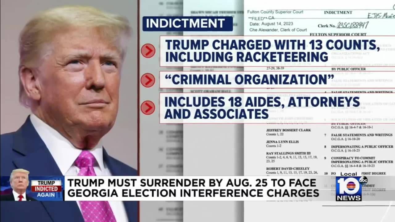 TRUMP has 9 days to surrender to georgia