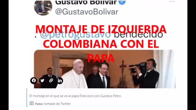 MONTAJE: Gustavo Petro con el Papa Francisco