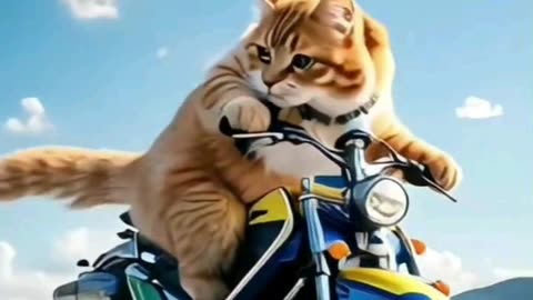 When your cat takes 'riding the wave' to a whole new level! 🌊🚴‍♂️ #DhoomMachale #AdventureCat