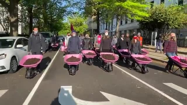 WATCH: Climate Activists Turn On Biden, Dump Wheelbarrows of POOP Outside WH