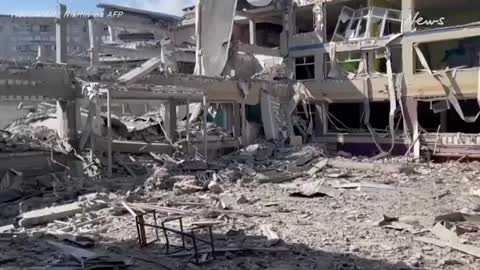 High school destroyed by Russian missiles in Ukraine's besieged Mariupol