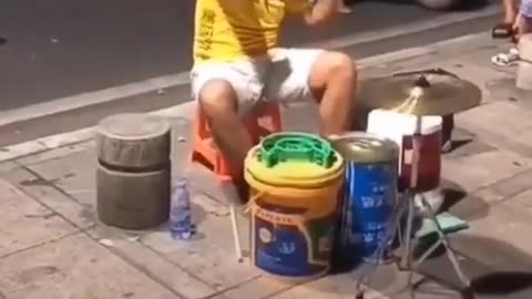 #Street busker Drummer