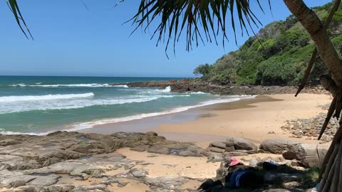 Under the Pandanus Trees at the Beach