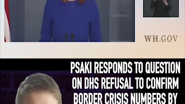 PSAKI ON QUESTION ABOUT DHS REFUSAL TO CONFIRM BORDER NUMBERS: "TALK TO THEM...IT'S NOT OUR PROBLEM"