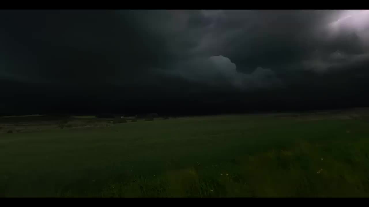 Dark Thunderstorm Approaching Over Valley - Calm Before the Storm Ambience - 3 HOURS-(720p)