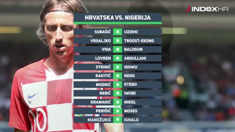Sastav igrača Hrvatska VS Nigerija