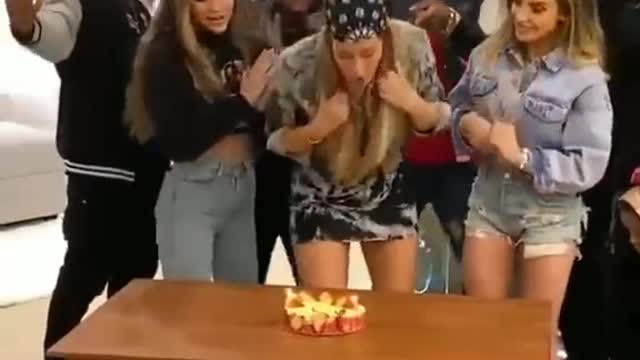 girl has a big surprise on her birthday