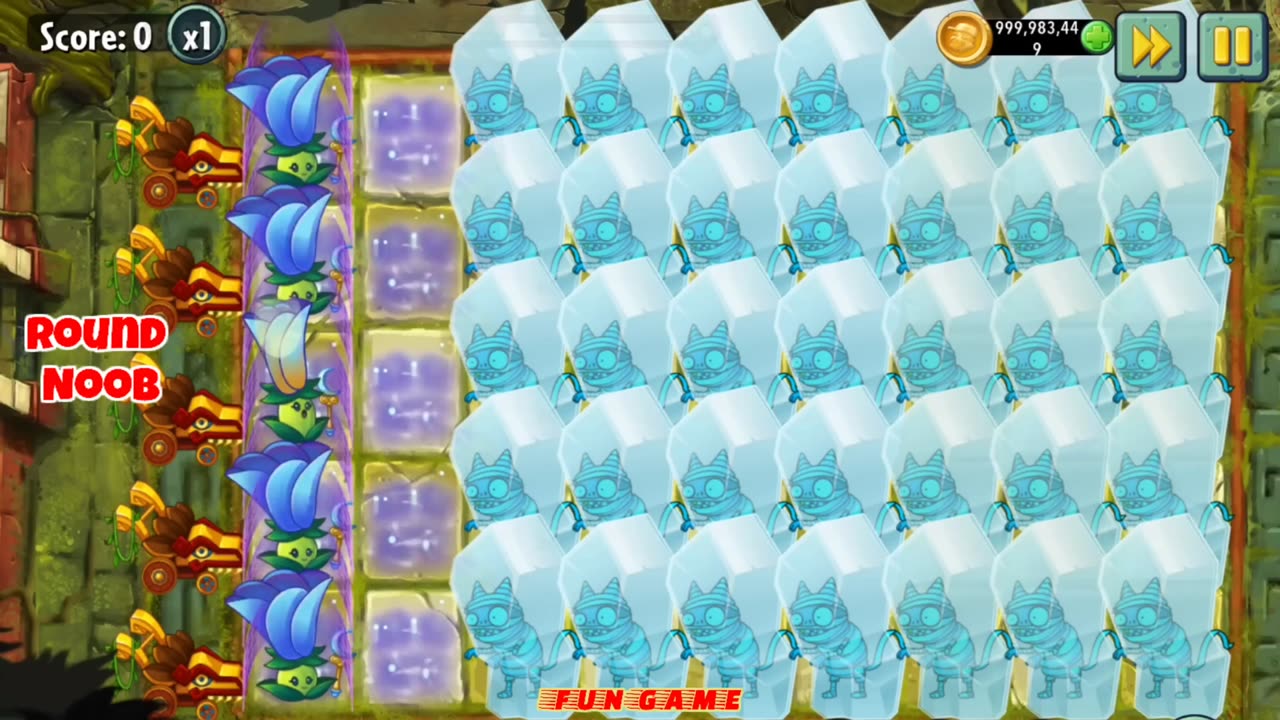 All PEA Plant VS Team Zombie Frozen NOOB - PRO - HACKER - GOD - Who Will Win? - PvZ2 Plant vs Plant